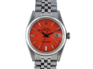 Rolex DATEJUST 1601 SS with "Stella" Dark Orange Dial