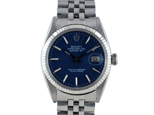 Rolex DATEJUST 1601 SS with Matte Blue Dial
