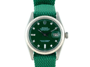 Rolex DATEJUST 1601 SS with "Stella" Dark Green Diamond Dial