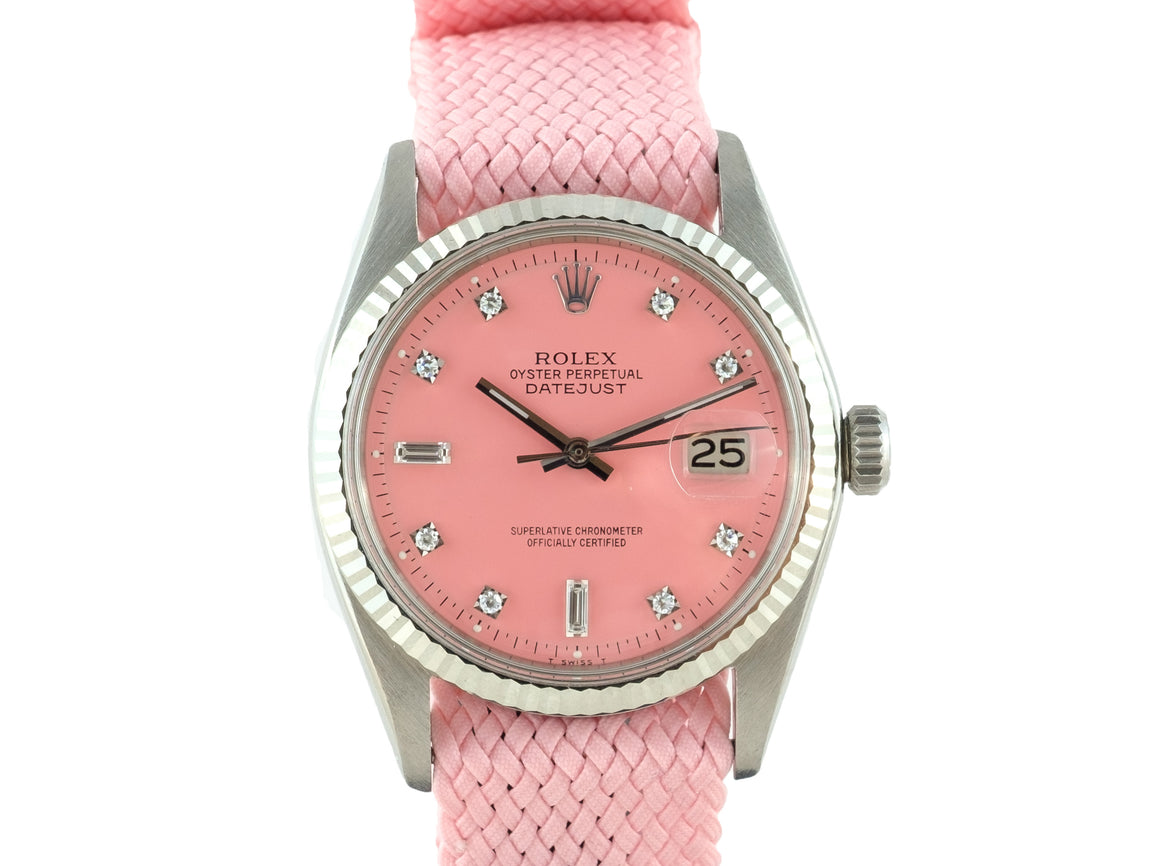 Rolex DATEJUST 1601 SS with "Stella" Pink Diamond Dial