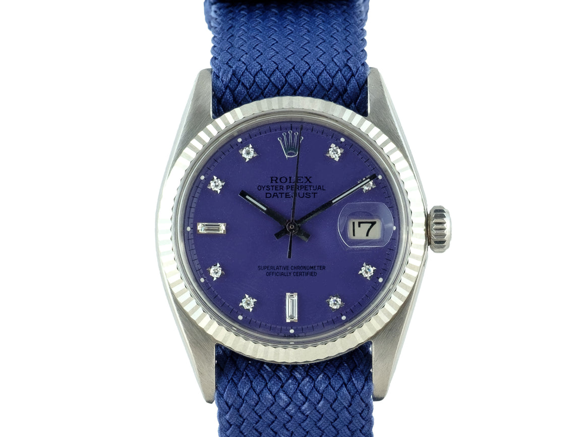 Rolex DATEJUST 1601 SS with "Stella" Purple Diamond Dial