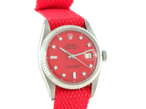 Rolex DATEJUST 1601 SS with "Stella" Red Diamond Dial