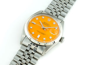 Rolex DATEJUST 1601 SS with "Stella" Light Orange Diamond Dial
