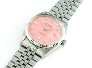 Rolex DATEJUST 1601 SS with "Stella" Pink Diamond Dial