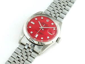 Rolex DATEJUST 1601 SS with "Stella" Red Diamond Dial