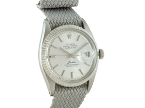 Rolex DATEJUST 1601 SS Silver Dial Signed "Jackie"