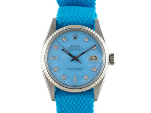 Rolex DATEJUST 1601 SS with "Stella" Sky Blue Diamond Dial