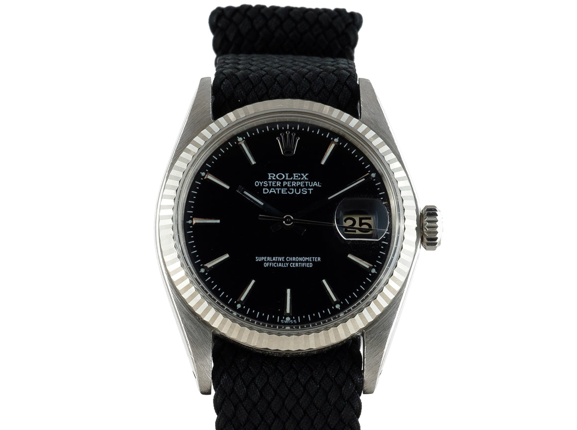 Rolex DATEJUST 1601 SS with Matte Black Dial