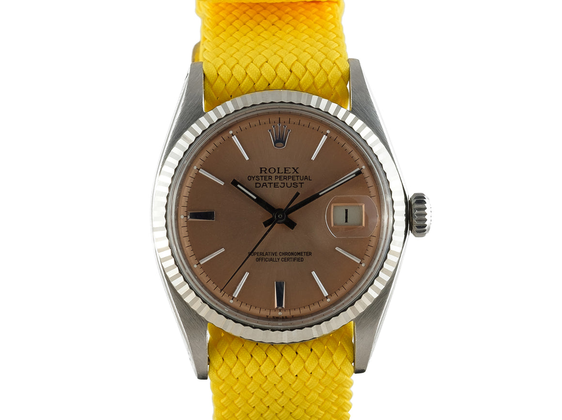 Rolex DATEJUST 1601 SS with Glossy Salmon Dial