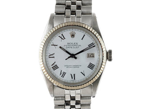 Rolex DATEJUST 1601 SS with White Buckley Dial