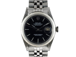 Rolex DATEJUST 1601 SS with Matte Black Dial