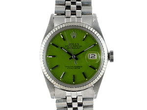 Rolex DATEJUST 1601 SS with "Stella" Light Green Dial