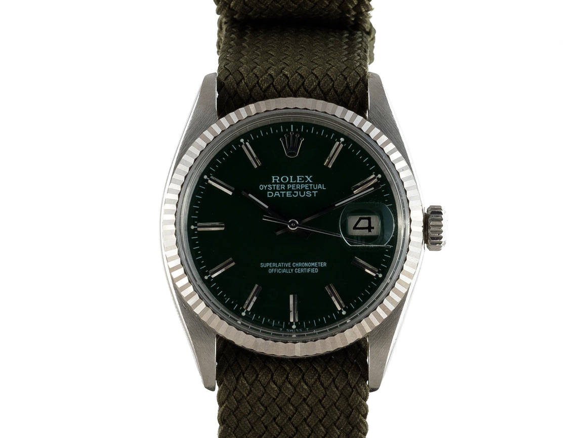 Rolex DATEJUST 1601 SS with "Stella" Dark Green Dial
