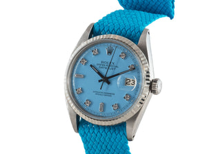Rolex DATEJUST 1601 SS with "Stella" Sky Blue Diamond Dial