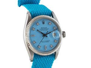 Rolex DATEJUST 1601 SS with "Stella" Sky Blue Diamond Dial
