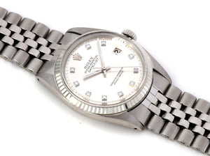 Rolex DATEJUST 1601 SS with Silver Diamond Dial