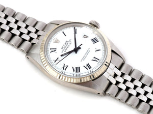 Rolex DATEJUST 1601 SS with White Buckley Dial