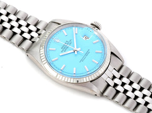 Rolex DATEJUST 1601 SS with "Stella" Sky Blue Dial