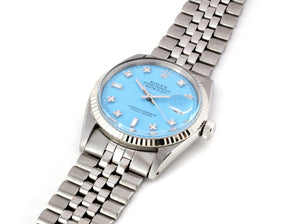 Rolex DATEJUST 1601 SS with "Stella" Sky Blue Diamond Dial