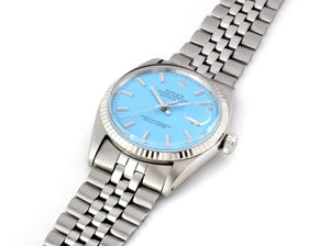 Rolex DATEJUST 1601 SS with "Stella" Sky Blue Dial