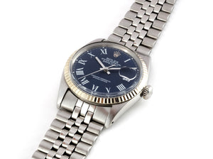 Rolex DATEJUST 1601 SS with Blue Buckley Dial